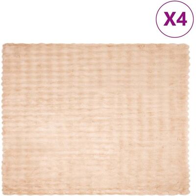 vidaXL Koc z futra sztucznego królika 4 pcs Beżowy 130 x 150 cm vidaXL Koc z futra sztucznego królika 4 pcs Beżowy 130 x 150 cm