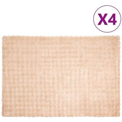 vidaXL Koc z futra sztucznego królika 4 pcs Beżowy 150 x 220 cm vidaXL Koc z futra sztucznego królika 4 pcs Beżowy 150 x 220 cm