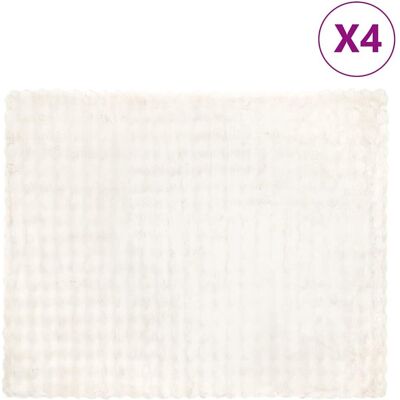 vidaXL Koc z futra sztucznego królika 4 pcs Biały 130 x 150 cm vidaXL Koc z futra sztucznego królika 4 pcs Biały 130 x 150 cm