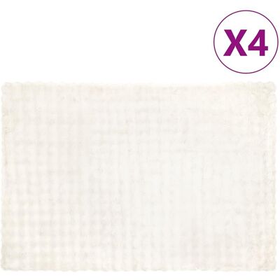 vidaXL Koc z futra sztucznego królika 4 pcs Biały 150 x 220 cm vidaXL Koc z futra sztucznego królika 4 pcs Biały 150 x 220 cm