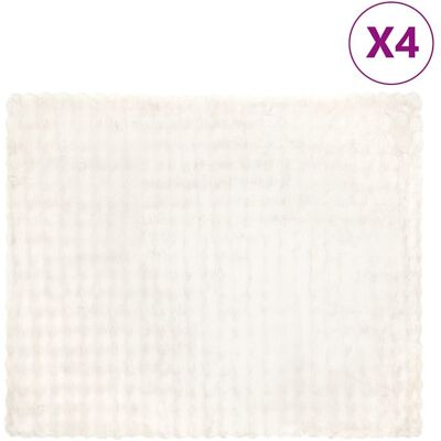 vidaXL Koc z futra sztucznego królika 4 pcs Biały 220 x 240 cm vidaXL Koc z futra sztucznego królika 4 pcs Biały 220 x 240 cm