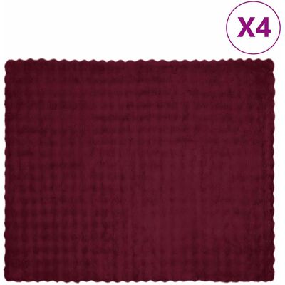 vidaXL Koc z futra sztucznego królika 4 pcs Bordeaux Czerwony vidaXL Koc z futra sztucznego królika 4 pcs Bordeaux Czerwony