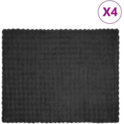 vidaXL Koc z futra sztucznego królika 4 pcs Ciemnoszary 130 x 150 cm vidaXL Koc z futra sztucznego królika 4 pcs Ciemnoszary 130 x 150 cm