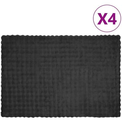 vidaXL Koc z futra sztucznego królika 4 pcs Ciemnoszary 150 x 220 cm vidaXL Koc z futra sztucznego królika 4 pcs Ciemnoszary 150 x 220 cm