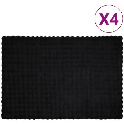 vidaXL Koc z futra sztucznego królika 4 pcs Czarny 150 x 220 cm vidaXL Koc z futra sztucznego królika 4 pcs Czarny 150 x 220 cm