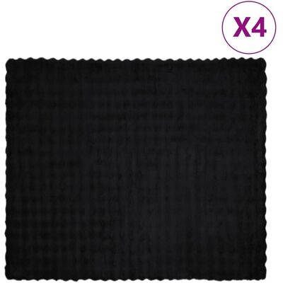 vidaXL Koc z futra sztucznego królika 4 pcs Czarny 240 x 270 cm vidaXL Koc z futra sztucznego królika 4 pcs Czarny 240 x 270 cm