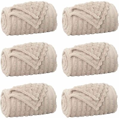 vidaXL Koce narzutowe 6 pcs Beżowy 150 x 130 cm Polar vidaXL Koce narzutowe 6 pcs Beżowy 150 x 130 cm Polar