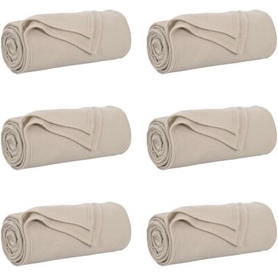 vidaXL Koce narzutowe 6 pcs Beżowy 170 x 130 cm Polar vidaXL Koce narzutowe 6 pcs Beżowy 170 x 130 cm Polar