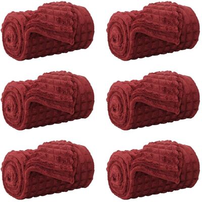vidaXL Koce narzutowe 6 pcs Bordeaux Czerwony 200 x 150 cm Polar vidaXL Koce narzutowe 6 pcs Bordeaux Czerwony 200 x 150 cm Polar
