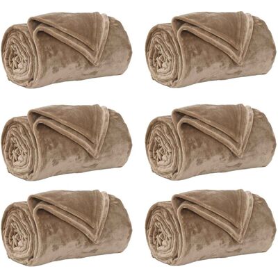 vidaXL Koce narzutowe 6 pcs Camel 220 x 240 cm Polar vidaXL Koce narzutowe 6 pcs Camel 220 x 240 cm Polar