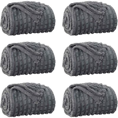 vidaXL Koce narzutowe 6 pcs Ciemnoszary 240 x 220 cm Polar vidaXL Koce narzutowe 6 pcs Ciemnoszary 240 x 220 cm Polar