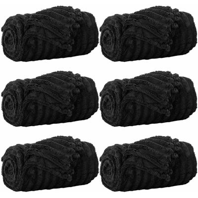 vidaXL Koce narzutowe 6 pcs Czarny 200 x 150 cm Polar vidaXL Koce narzutowe 6 pcs Czarny 200 x 150 cm Polar