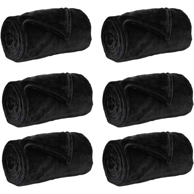vidaXL Koce narzutowe 6 pcs Czarny 240 x 270 cm Polar vidaXL Koce narzutowe 6 pcs Czarny 240 x 270 cm Polar
