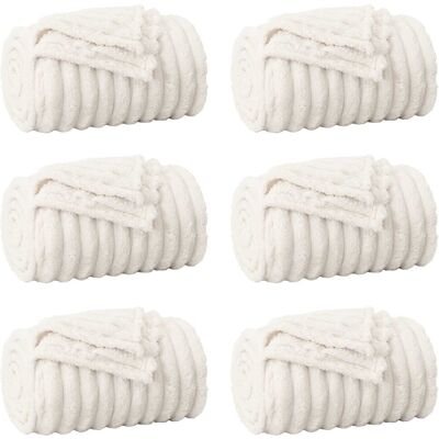 vidaXL Koce narzutowe 6 pcs Kremowy 270 x 240 cm Polar vidaXL Koce narzutowe 6 pcs Kremowy 270 x 240 cm Polar