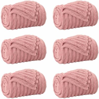 vidaXL Koce narzutowe 6 pcs Różowy 240 x 220 cm Polar vidaXL Koce narzutowe 6 pcs Różowy 240 x 220 cm Polar