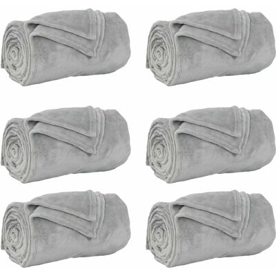 vidaXL Koce narzutowe 6 pcs Szary 150 x 200 cm Polar vidaXL Koce narzutowe 6 pcs Szary 150 x 200 cm Polar