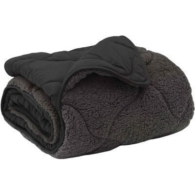 vidaXL Letni Kołdra Antracyt 155 x 200 cm Mikrofibra i Fleece Teddy vidaXL Letni Kołdra Antracyt 155 x 200 cm Mikrofibra i Fleece Teddy