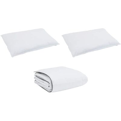 vidaXL Zestaw kołder z poduszką 3 pcs Biały Mikrofibra i bawełna vidaXL Zestaw kołder z poduszką 3 pcs Biały Mikrofibra i bawełna