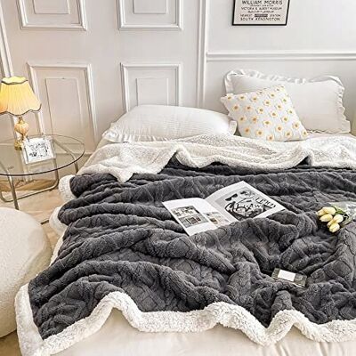 Inny producent WONGS BEDDING Koc Sherpa 150x200 Miękki Ciepły Koc Na Kanapę Szary Inny producent WONGS BEDDING Koc Sherpa 150x200 Miękki Ciepły Koc Na Kanapę Szary