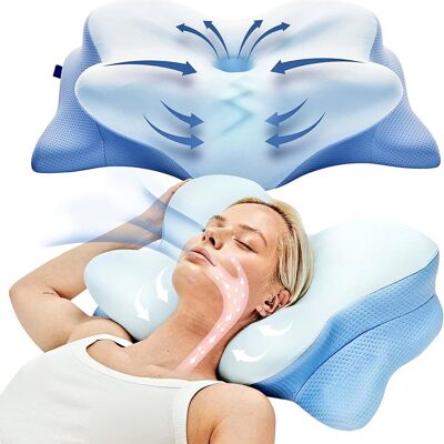 Yulinland®Ergonomiczna Poduszka Ortopedyczna do Szyi, Konturowa Poduszka z Pamięciową Pianką, Poduszka do Spania na Plecach i na Boku, Prezent na Dz.. Yulinland®Ergonomiczna Poduszka Ortopedyczna do Szyi, Konturowa Poduszka z Pamięciową Pianką, Poduszka do Spania na Plecach i na Boku, Prezent na Dz..