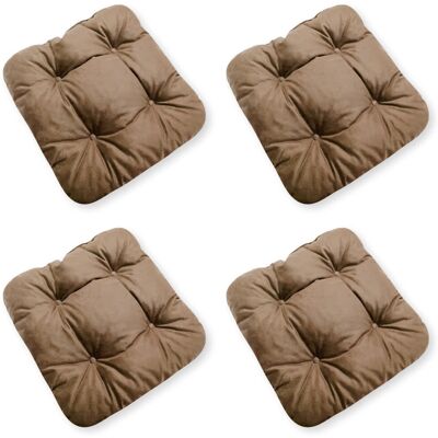 4L Textil Zestaw 4 Poduszek Na Krzesło/stołek, Standard, 40x40 Cm, Brąz 4L Textil Zestaw 4 Poduszek Na Krzesło/stołek, Standard, 40x40 Cm, Brąz