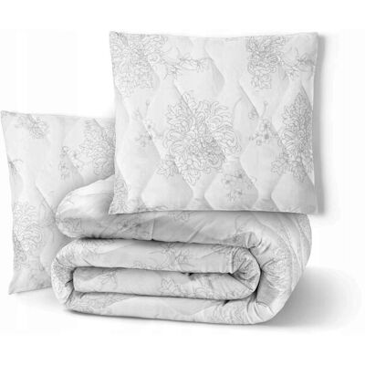 Inny producent ZESTAW Kołdra 200x220 + 2 poduszki 70x80 FIORI antyalergiczna całoroczna Inny producent ZESTAW Kołdra 200x220 + 2 poduszki 70x80 FIORI antyalergiczna całoroczna