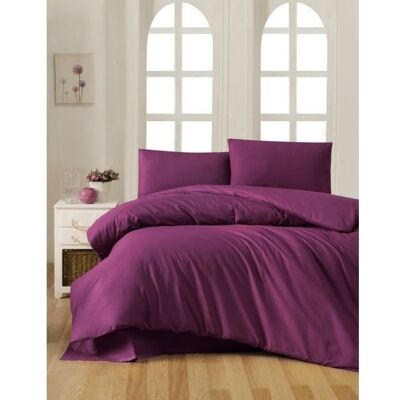 Inny producent Zestaw pościeli - 1 poszwa na kołdrę 220 x 240 cm + 2 poszewki na poduszki 60 x 60 cm - 100% bawełna wzmocniona - Fioletowy Inny producent Zestaw pościeli - 1 poszwa na kołdrę 220 x 240 cm + 2 poszewki na poduszki 60 x 60 cm - 100% bawełna wzmocniona - Fioletowy