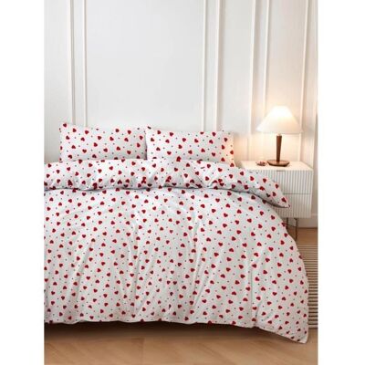 Inny producent Zestaw pościeli - 1 poszwa na kołdrę 220 x 240 cm + 2 poszewki na poduszki 60 x 60 cm - 50% bawełna, 50% poliester - Czerwony Inny producent Zestaw pościeli - 1 poszwa na kołdrę 220 x 240 cm + 2 poszewki na poduszki 60 x 60 cm - 50% bawełna, 50% poliester - Czerwony