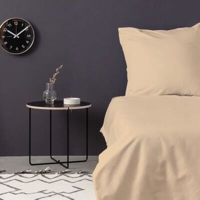 Inny producent Zestaw pościeli - 1 poszwa na kołdrę 220 x 240 cm + 2 poszewki na poduszki 60 x 60 cm - Satyna 100% bawełna - Beżowy Inny producent Zestaw pościeli - 1 poszwa na kołdrę 220 x 240 cm + 2 poszewki na poduszki 60 x 60 cm - Satyna 100% bawełna - Beżowy