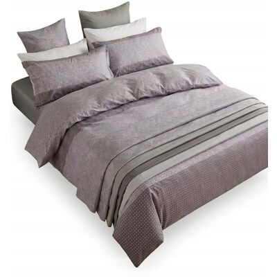 Cotton World Komplet Pościeli 100% Bawełna Rozmiar 160x200 2 Poszewki 70x80 Szare Pasy Cotton World Komplet Pościeli 100% Bawełna Rozmiar 160x200 2 Poszewki 70x80 Szare Pasy