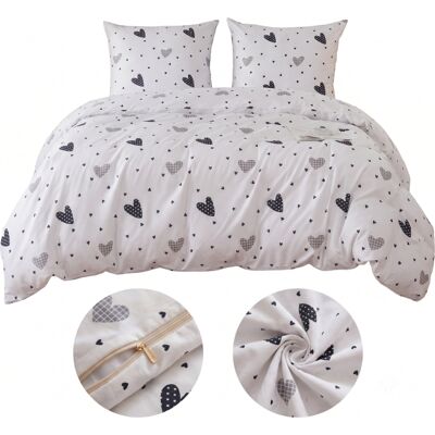 COTTON MARKET Komplet Pościeli 220x200 Z 2 Poszewkami 70x80 W Serduszka Sweet Hearts COTTON MARKET Komplet Pościeli 220x200 Z 2 Poszewkami 70x80 W Serduszka Sweet Hearts