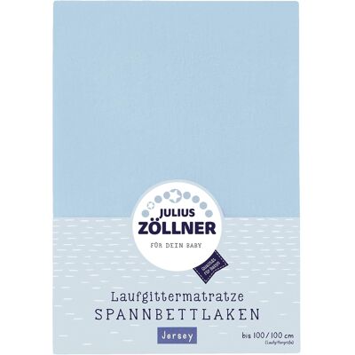 Julius Zöllner Prześcieradło Jersey Z Gumką 100x100 Cm Bawełniane Jasnoniebieskie Julius Zöllner Prześcieradło Jersey Z Gumką 100x100 Cm Bawełniane Jasnoniebieskie