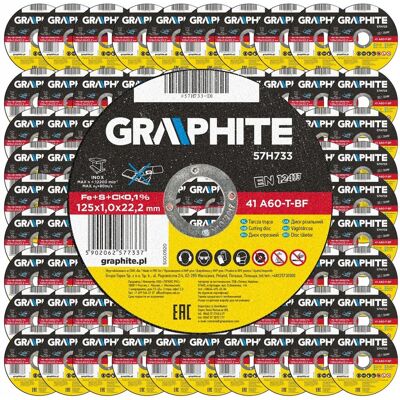 GRAPHITE 100x TARCZA DO CIĘCIA METALU INOX 125x1x22.2 NIERD GRAPHITE 100x TARCZA DO CIĘCIA METALU INOX 125x1x22.2 NIERD