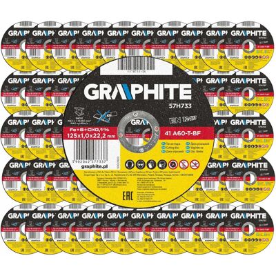 GRAPHITE 50x TARCZA DO CIĘCIA METALU INOX 125x1x22.2 NIERDZ GRAPHITE 50x TARCZA DO CIĘCIA METALU INOX 125x1x22.2 NIERDZ
