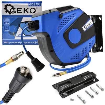 GEKO WĄŻ PNEUMATYCZNY NA ZWIJAKU PVC 14M 6,5X10MM BLOKADA G03191 GEKO WĄŻ PNEUMATYCZNY NA ZWIJAKU PVC 14M 6,5X10MM BLOKADA G03191