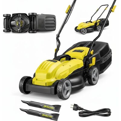 Inny producent Kosiarka elektryczna podkaszarka 34cm mocna duży kosz 2 noże Inny producent Kosiarka elektryczna podkaszarka 34cm mocna duży kosz 2 noże