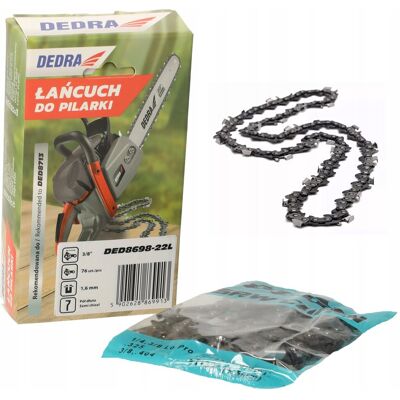 Łańcuch DEDRA do pilarki spalinowej 22' 3/8'x 1,6mm, 76 sztuk, pół-dłuto Łańcuch DEDRA do pilarki spalinowej 22' 3/8'x 1,6mm, 76 sztuk, pół-dłuto