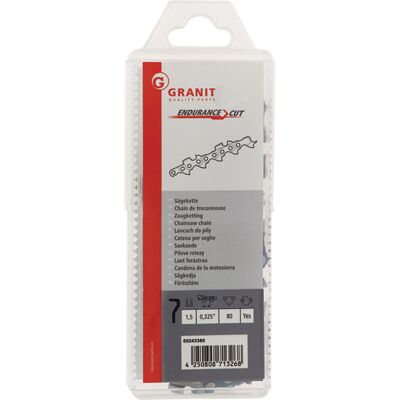 Granit Łańcuch do piły 80 ogniw dłuto połówkowe 0,325 x 1,5mm 21BPX 25RM3 H25 Granit Łańcuch do piły 80 ogniw dłuto połówkowe 0,325 x 1,5mm 21BPX 25RM3 H25