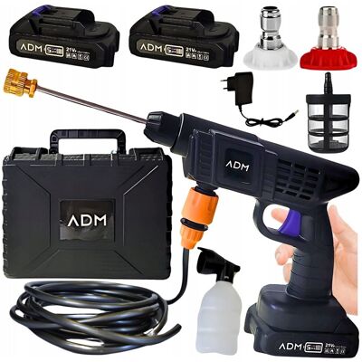 ADM Myjka ciśnieniowa bezprzewodowa 2 akumulatory 21V mini pistolet woda ADM Myjka ciśnieniowa bezprzewodowa 2 akumulatory 21V mini pistolet woda