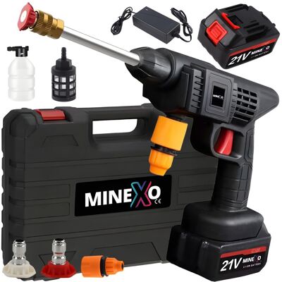 MINEXO MYJKA CIŚNIENIOWA przenośna mocna elektryczna 2xAKU 60bar zestaw + walizka MINEXO MYJKA CIŚNIENIOWA przenośna mocna elektryczna 2xAKU 60bar zestaw + walizka