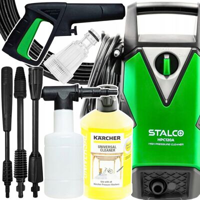 STALCO MYJKA CIŚNIENIOWA ZESTAW MOCNA POMPA ALUMINIOWA SAMOSSĄCA PIANOWNICA 1500W STALCO MYJKA CIŚNIENIOWA ZESTAW MOCNA POMPA ALUMINIOWA SAMOSSĄCA PIANOWNICA 1500W