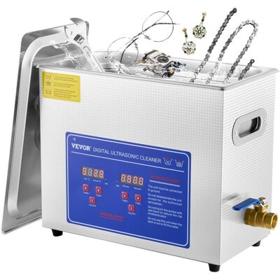Vevor Myjka Ultradźwiękowa Przenośna Sterylizator + Timer 6L 180W Vevor Myjka Ultradźwiękowa Przenośna Sterylizator + Timer 6L 180W