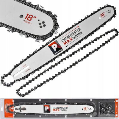 Powermat PROWADNICA DO PIŁY SPALINOWEJ +2 ŁAŃCUCHY 72 OGN 18'/45CM 1,5MM SKOK 0,325' Powermat PROWADNICA DO PIŁY SPALINOWEJ +2 ŁAŃCUCHY 72 OGN 18'/45CM 1,5MM SKOK 0,325'