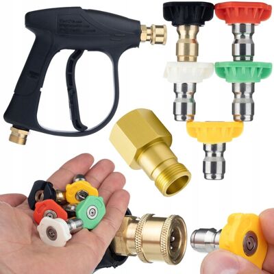 Inny producent Rosfix Zestaw 5 Dysz i Pistolet do Myjki Ciśnieniowej – 300 Bar, 4350 PSI Adapter Easy!Lock M22 Do Elewacji i Pojazdów Inny producent Rosfix Zestaw 5 Dysz i Pistolet do Myjki Ciśnieniowej – 300 Bar, 4350 PSI Adapter Easy!Lock M22 Do Elewacji i Pojazdów