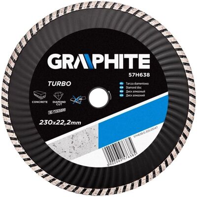 GRAPHITE Tarcza diamentowa 230 x 22.2 mm, turbo wave GRAPHITE Tarcza diamentowa 230 x 22.2 mm, turbo wave