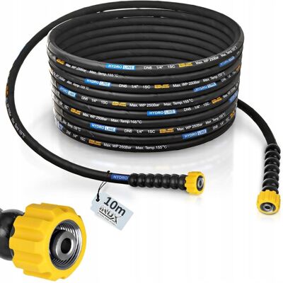 Techkar Wąż 10m do myjki KARCHER HD HDS KRANZLE M22 DN6 Max 250Bar 155°C GWINT INOX Techkar Wąż 10m do myjki KARCHER HD HDS KRANZLE M22 DN6 Max 250Bar 155°C GWINT INOX