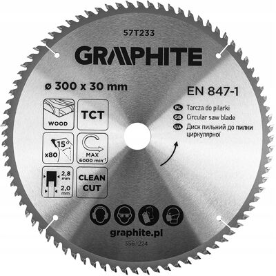 Tarcza do cięcia GRAPHITE 57T233 300 mm Tarcza do cięcia GRAPHITE 57T233 300 mm