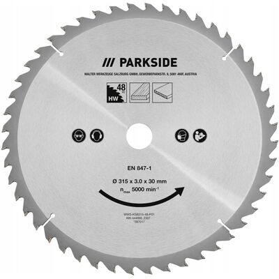 Tarcza do piły tarczowej PARKSIDE 315mm 48 WZ 1szt. Tarcza do piły tarczowej PARKSIDE 315mm 48 WZ 1szt.