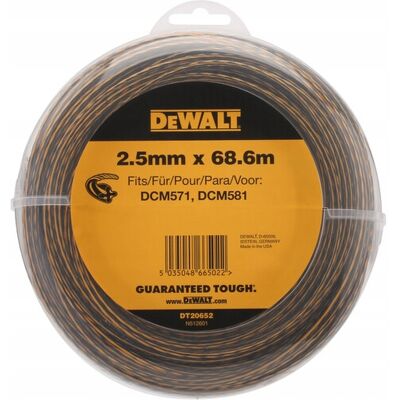 ŻYŁKA TNĄCA DO PODKASZARKI 2,5mm 68,6m DEWALT DT20652 ŻYŁKA TNĄCA DO PODKASZARKI 2,5mm 68,6m DEWALT DT20652