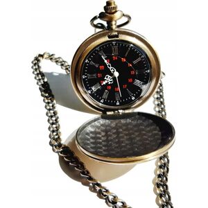 inna (Inny) Nowy zegarek kieszonkowy busola, sikor na łańcuszku - brąz, styl retro inna (Inny) Nowy zegarek kieszonkowy busola, sikor na łańcuszku - brąz, styl retro